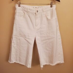 MANGO White Denim Bermuda Shorts SIZE 4